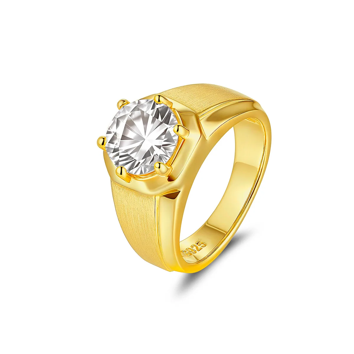 Real 3 Carat D Color Moissanite Diamond Rings for Men and Women Stunning s925 Silver Finger Ring Plate 18k Gold Fine Jewelry