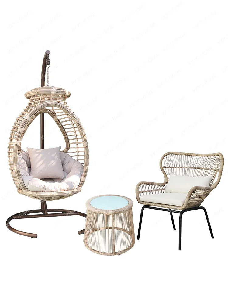 Bed & Breakfast Swing Outdoor Rattan Single Hanging Basket Rattan Chair Bird's Nest Bedroom Girl Home Rocking Chair