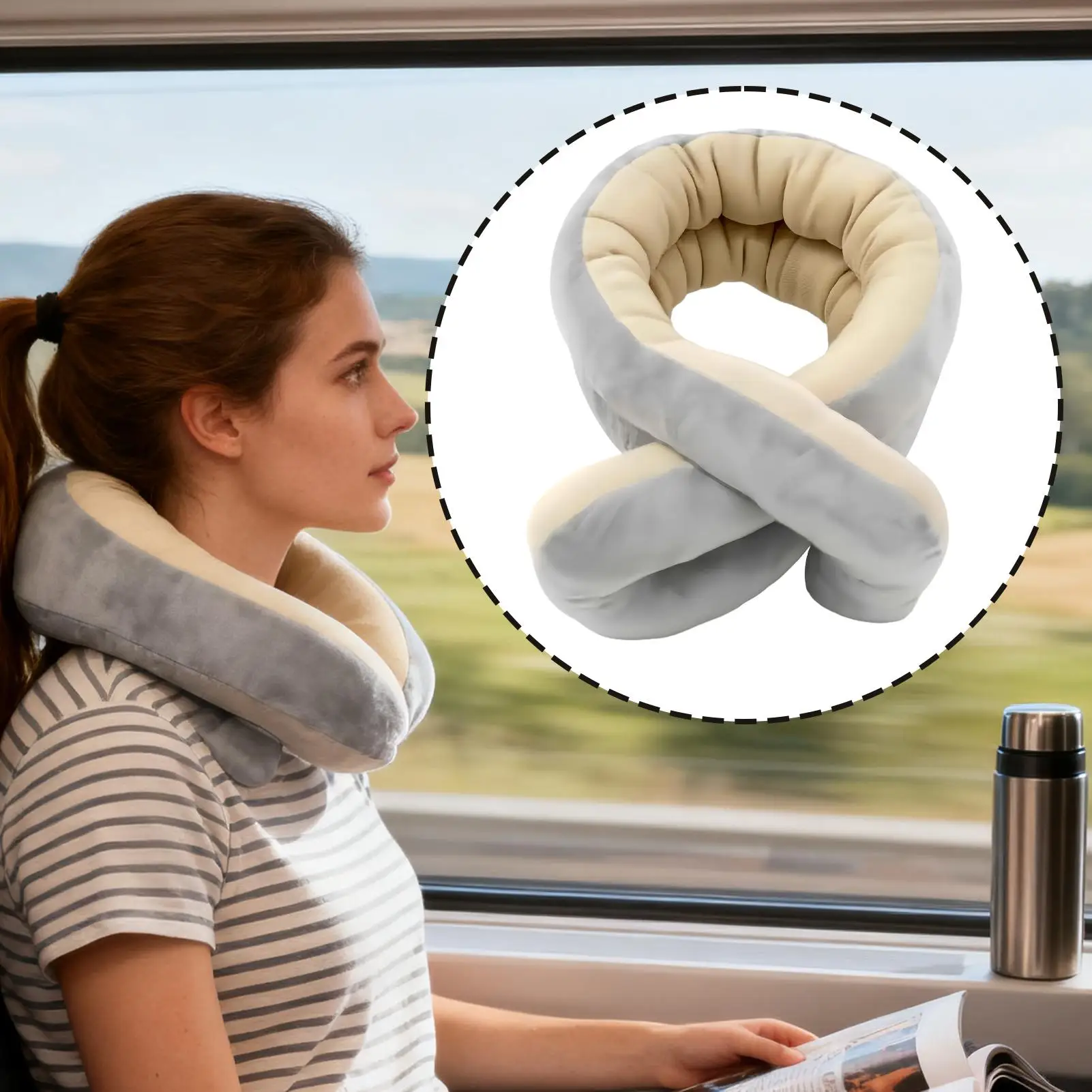 

Travel Neck Pillow Ergonomic Support Head Rest Airplane Pillow Travel Neck Support For Kids Adults Car Train Office Home Dorm