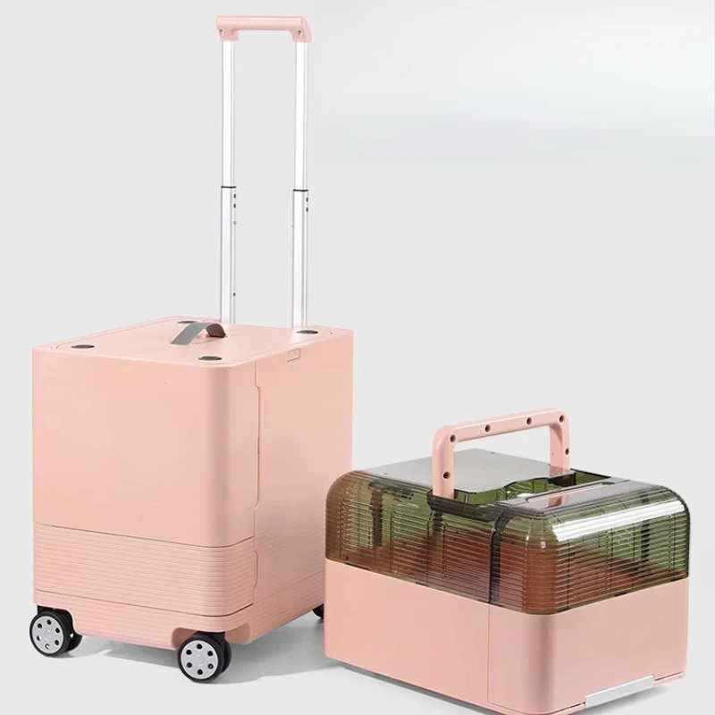 Pet out Small trolley Double-layer removable cat aviation trolley suitcase Small dog car