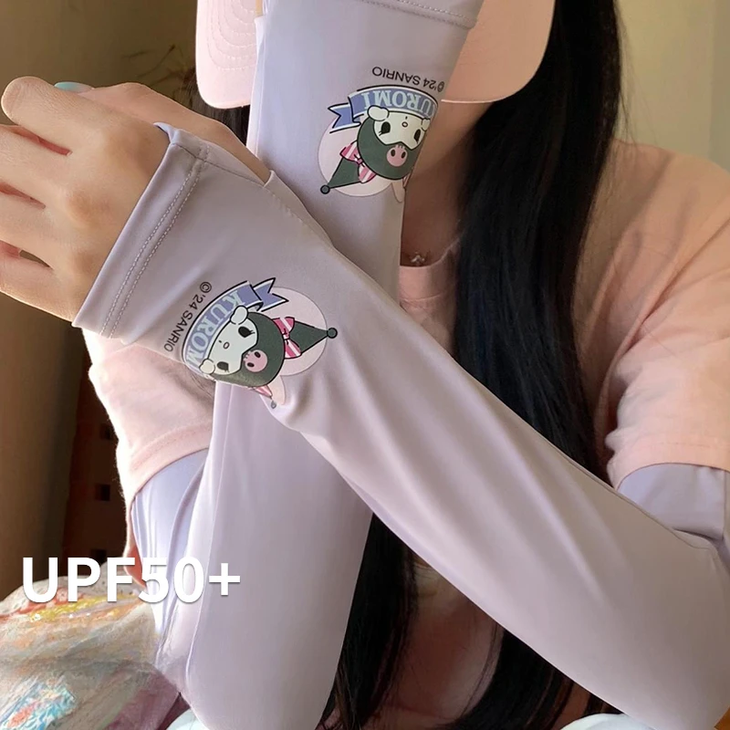

Sanrio Kuromi Kids Sun Sleeves UPF50+ Adjustable Cooling Arm Covers Summer UV Protection for Girls with Breathable Mesh Outdoor