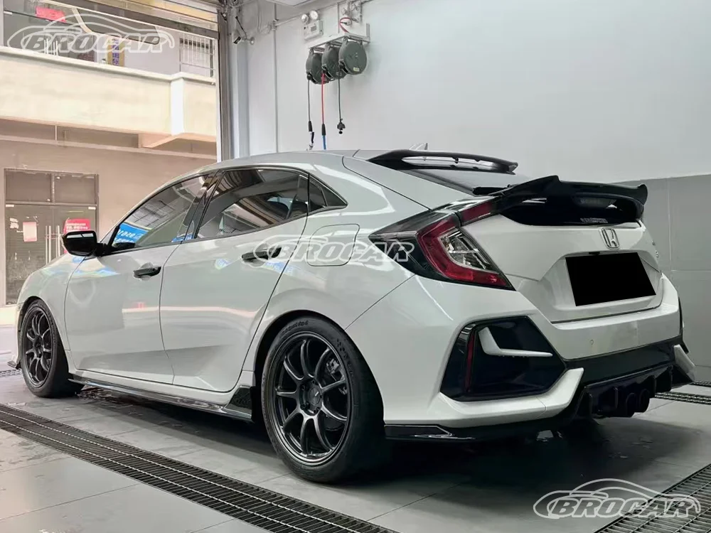 Für 2016 17 18 19 20 2021 Honda Civic FK7 Schrägheck GEN 10 Hochwertiger ABS-Kunststoff Roter Heckspoiler Kofferraumflügel Spoiler