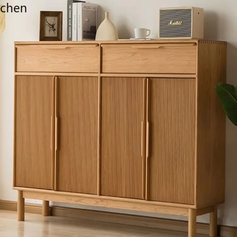 

PYH Solid Wood Shoe Cabinet for Home Entrance, High-End Cherry Wood Large Capacity Outdoor