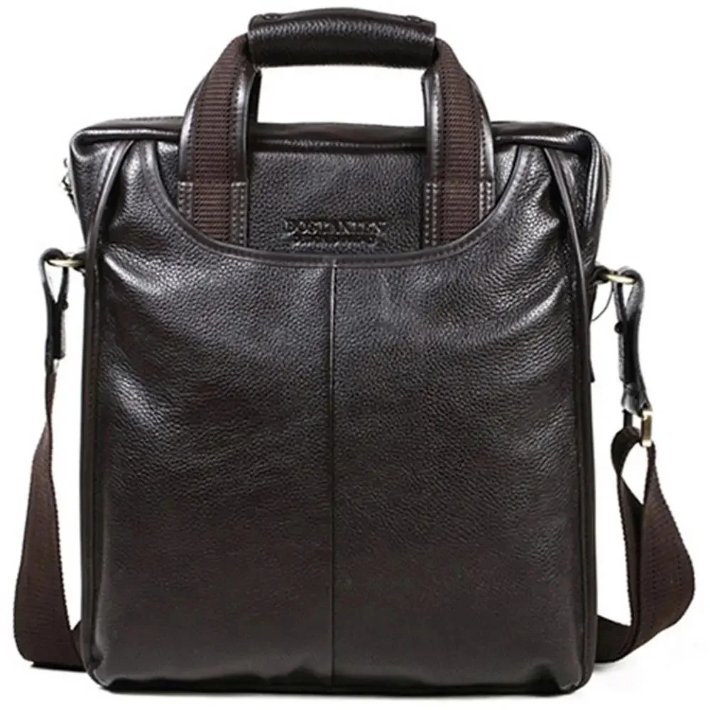 

New Fashion Genuine Leather Men's Messenger Bag Tote Shoulder Men Crossbody Sling Briefcase Brown B10022
