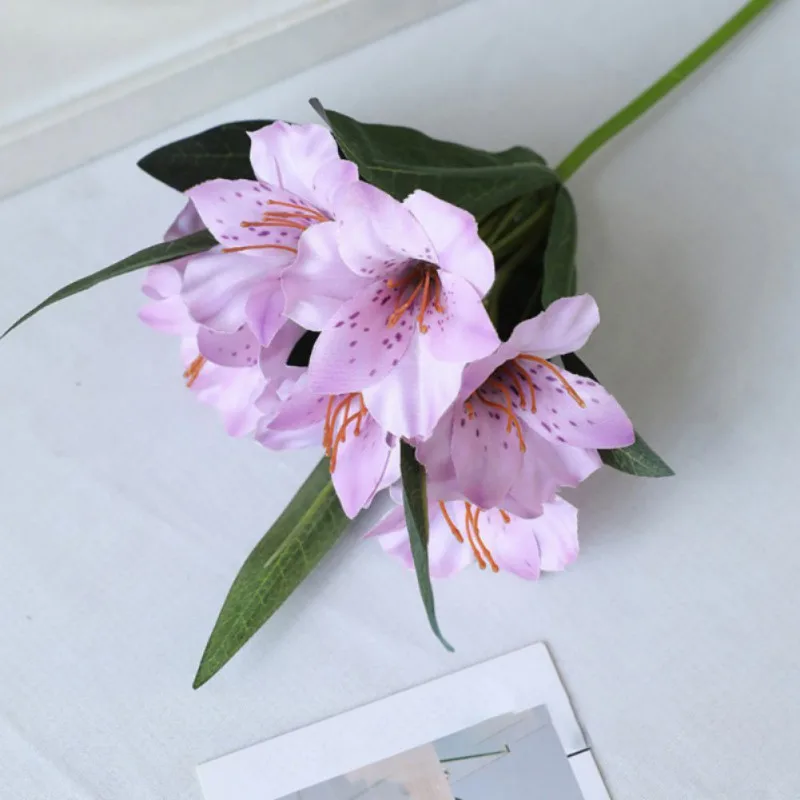 5 قطعة/المجموعة الزهور الاصطناعية 7-رئيس البوق زهرة محاكاة الزهور Flores لتزيين حديقة المنزل الزفاف