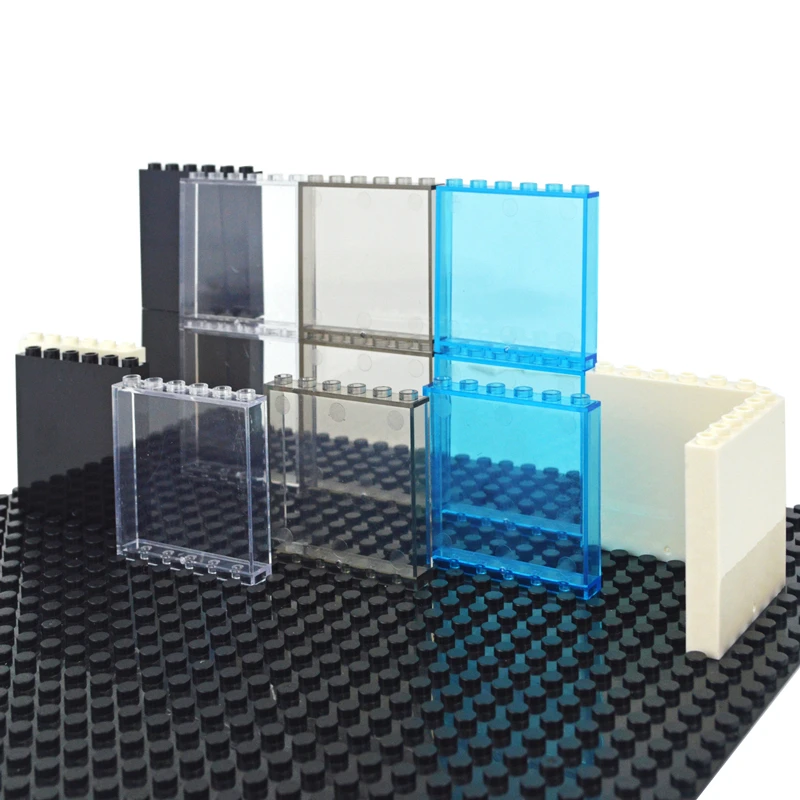 10pcs 1x6 1x4 Door Window Frame Wall City DIY Building Blocks Glass Panel House Parts MOC Bricks Construction 59350 59349
