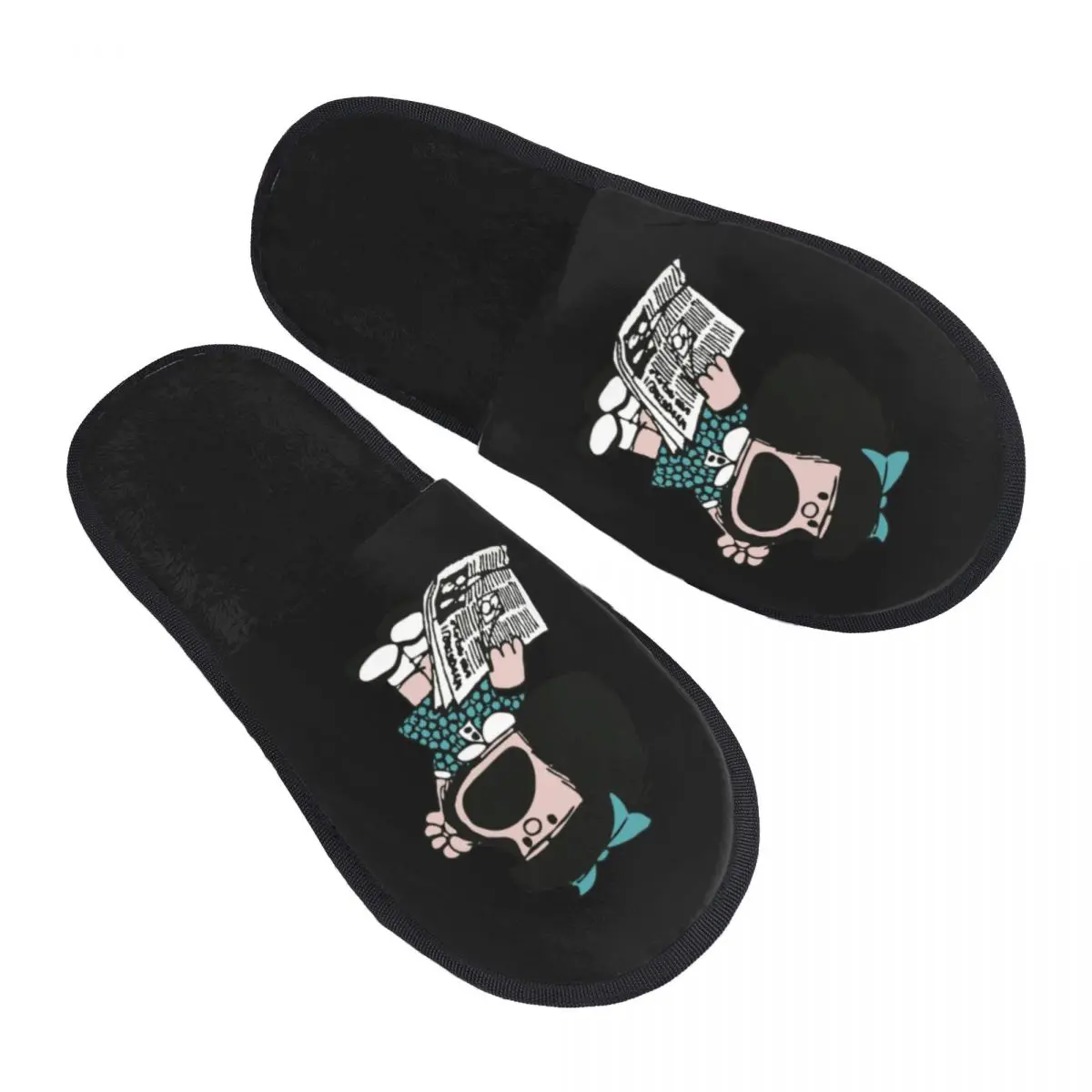 Custom Cartoon Manga Mafalda Protesting Soft Scuff Memory Foam Slippers Women Quino Comic Bedroom House Shoes