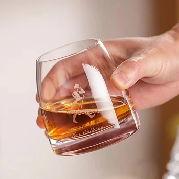 Johnny Walker Classic Heavy Base Rocks Glass Set (2pc) | Luxury 10oz Tumblers