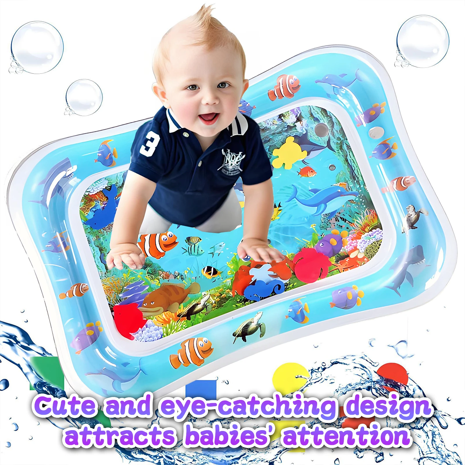 

Tummy Time Water Mat, Inflatable Water Play Mat for Babies, Toddlers 3 to 12 Months for Early Education Developing Gifts