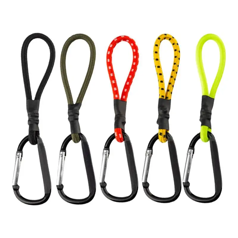 10PCS Heavy Duty Bungee Cord Elastic Tie Strap String Carabiner Hooks Kayak Cycling Luggage Packing Ropes Camping Accessories