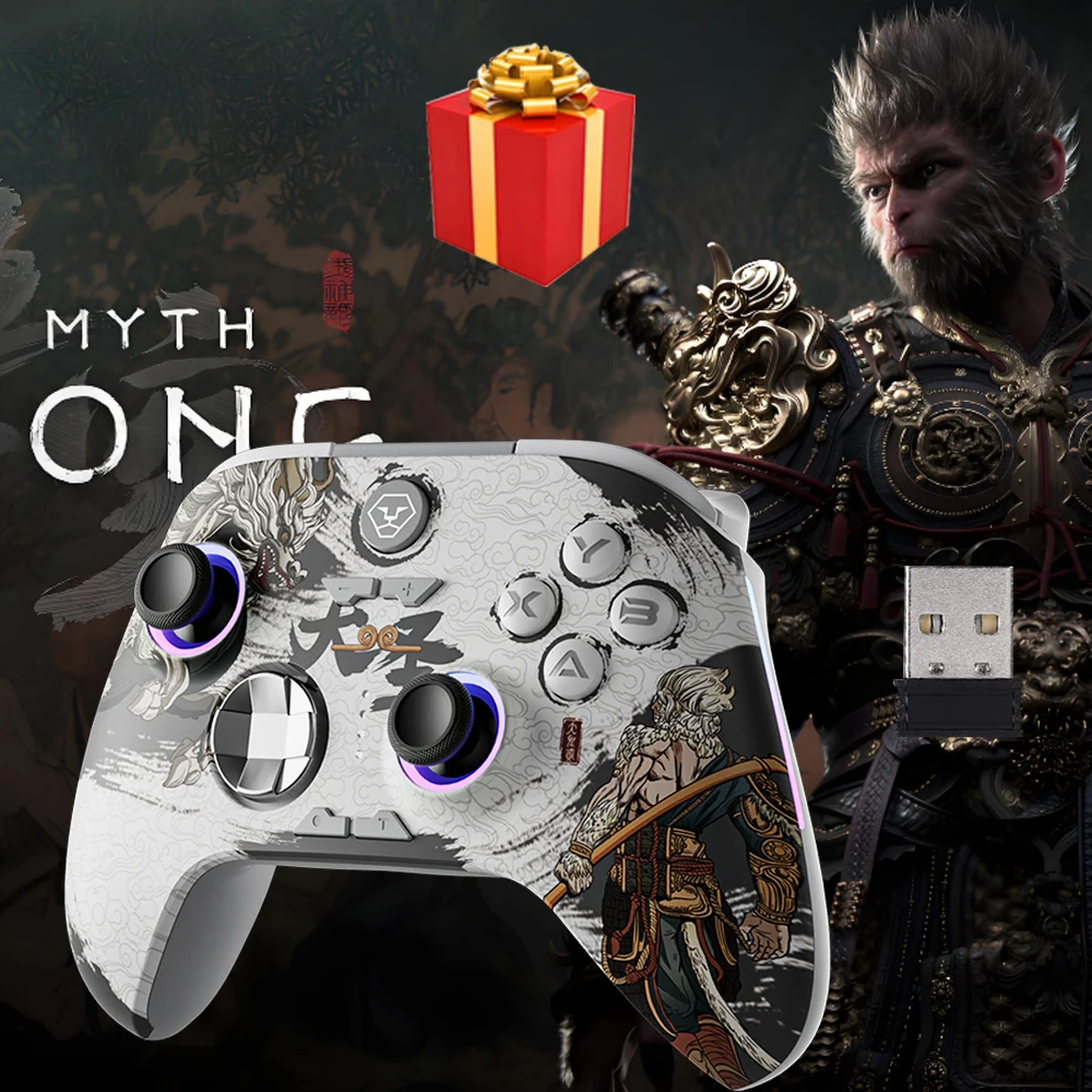 

Gamepads Black Myth Wukong Wireless or Wired Bluetooth Android Gaming Controller RGB Hall Effect Joystick Trigger Free Shhiping