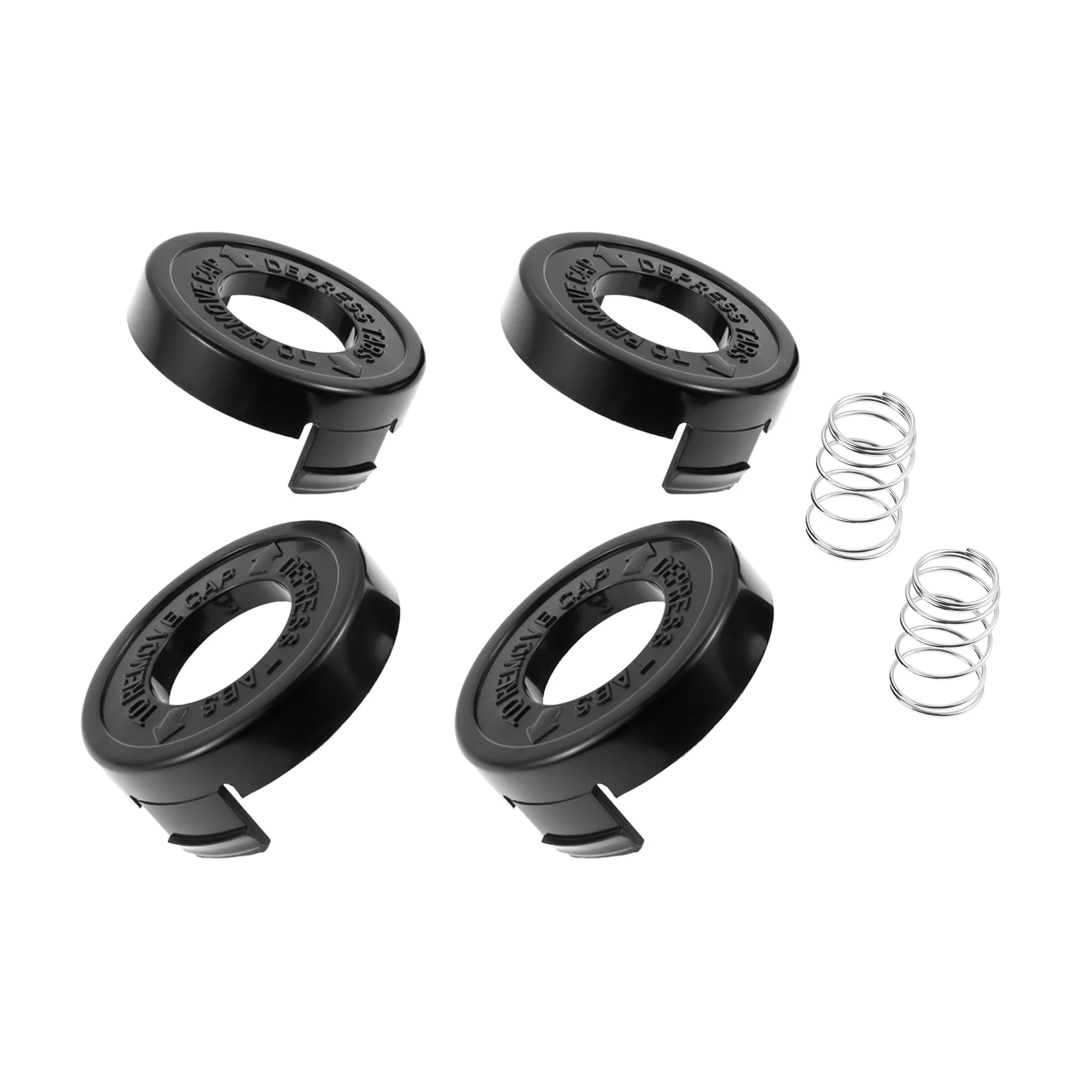 4pcs 6823378-02 Trimmer Spool Cap with 2pcs Spring Fit for Black Decker ST1000 ST4000 ST4500 GE600 CST800 ST6800 String Trimmer