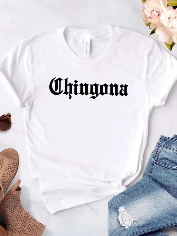 Maglietta da donna Chingona Letters Mexico Latina Tshirt donna manica corta O collo allentato maglietta causale da donna top harajuku