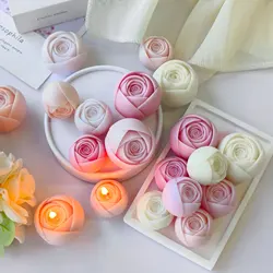 DIY Valentine's Day Flower Aroma Candle Silicone Mold 3D Rose Mousse Cake Chocolate Mold Handmade Soap Mold Home Bedroom Decor