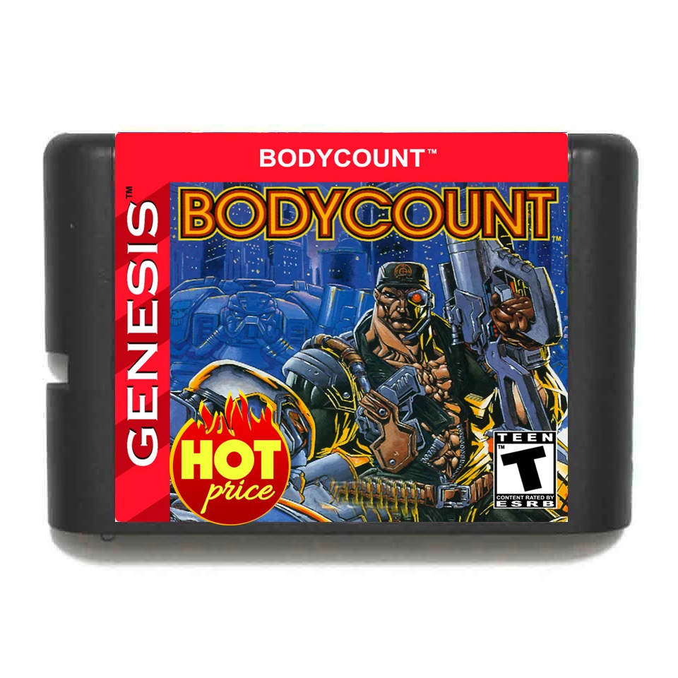 Body Count 16 Bit MD Game Card Reproduction Cart for Sega Genesis Mega Drive