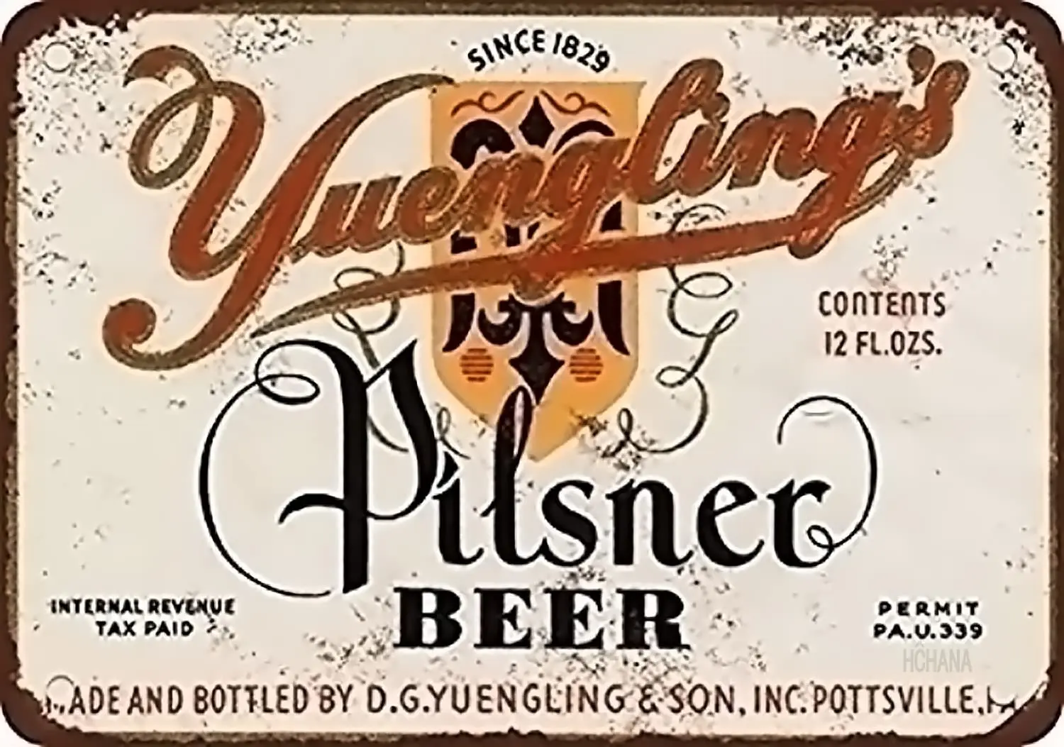 HCHANA1934 Yuengling's Pilsner Beer Vintage Look Reproduction Metal Tin Sign 8X12 Inches