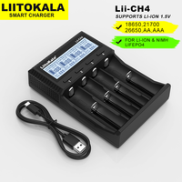 Liitokala Lii-CH418650 Battery Charger for 1.5V NiMH LiFePO4 Li-ion 3.7V 1.2V 3.2V 21700 26650 14500 18350 AA AAA