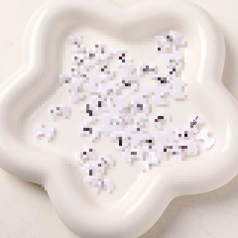 50pcs White Bow Letter Nail Charms Beauty Resin Flatback Cabochon Nail Art Decoration DIY Resin Nail Accessories