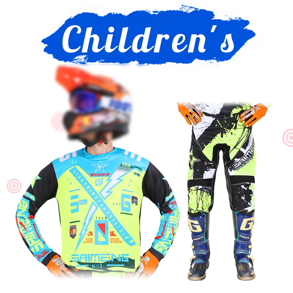 

Motocross Jersey Pant Kits kid boy girl mountain Dirt Bike Downhill Enduro MOTO Off-road Youth children MX DH