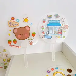 DIY Transparent Hand Fans Creative Portable Handicrafts DIY Blank Fan Cute Graffiti Fan Supplies