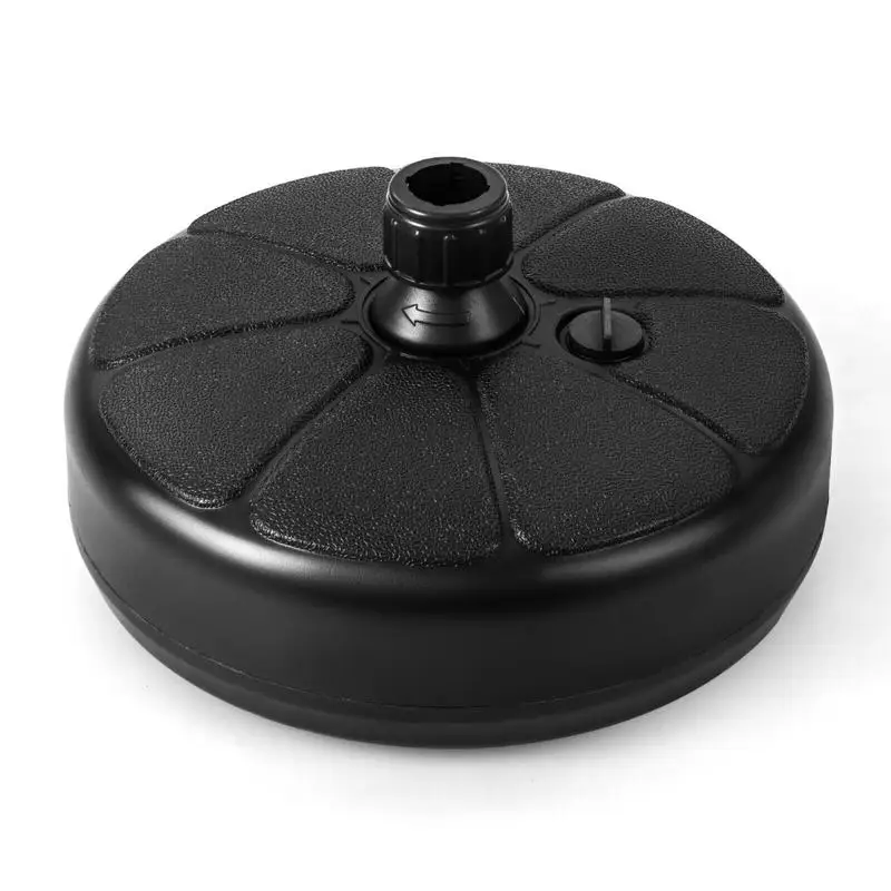 27 Lb Fillable Round Umbrella Base Stand, Heavy Duty Patio Parasol Holder For Outdoor Garden Yard Poolside, Stable Support For Market Table