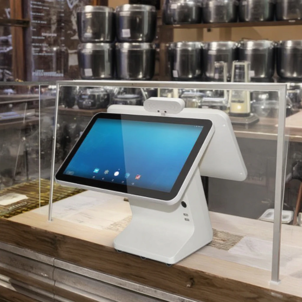 

New Android All-in-One Touch Screen POS Terminal Dual Screen System for Restaurant & Supermarket High-Tech Cash Register