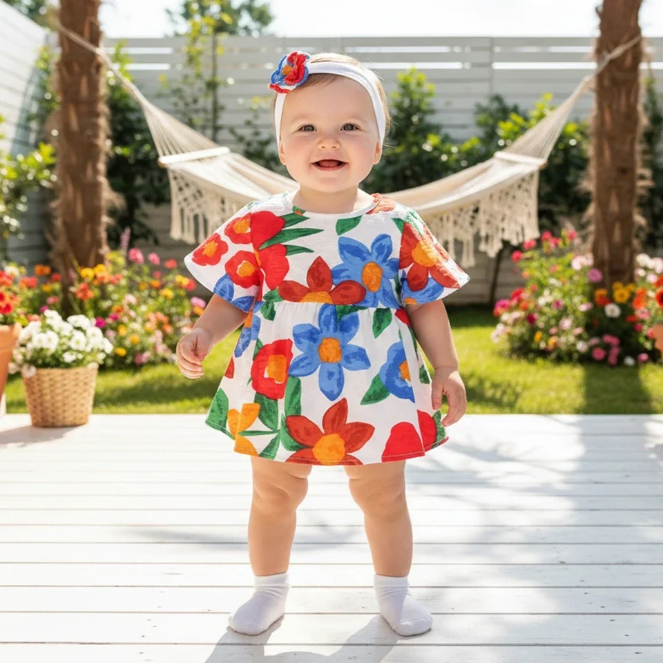 Sweet Summer Style Soft Dresses for Little Girls, Perfect for Holiday Fun