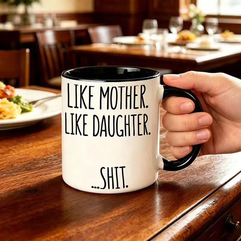 1 Piece 11 oz Coffee Mug, Funny Mother-Daughter Matching Set, Funny Collaboration Gift Box, Warm Interaction Gift between Mother and Daughter