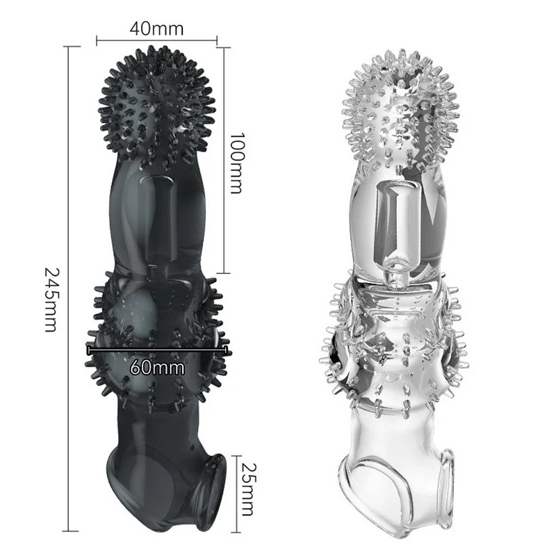 245mm Big Penis Sleeve Extender Sex Toys for Men Reusable Condom Male Penis Enlarger Sleeve Cock Ring Delay Ejaculation Sex Shop