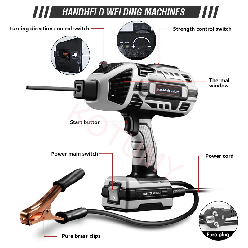 Imagem -04 - Máquina de Soldadura Handheld Portátil do Arco Soldador Elétrico Automático Ferramenta de Soldadura Home 4600w 220v 110v