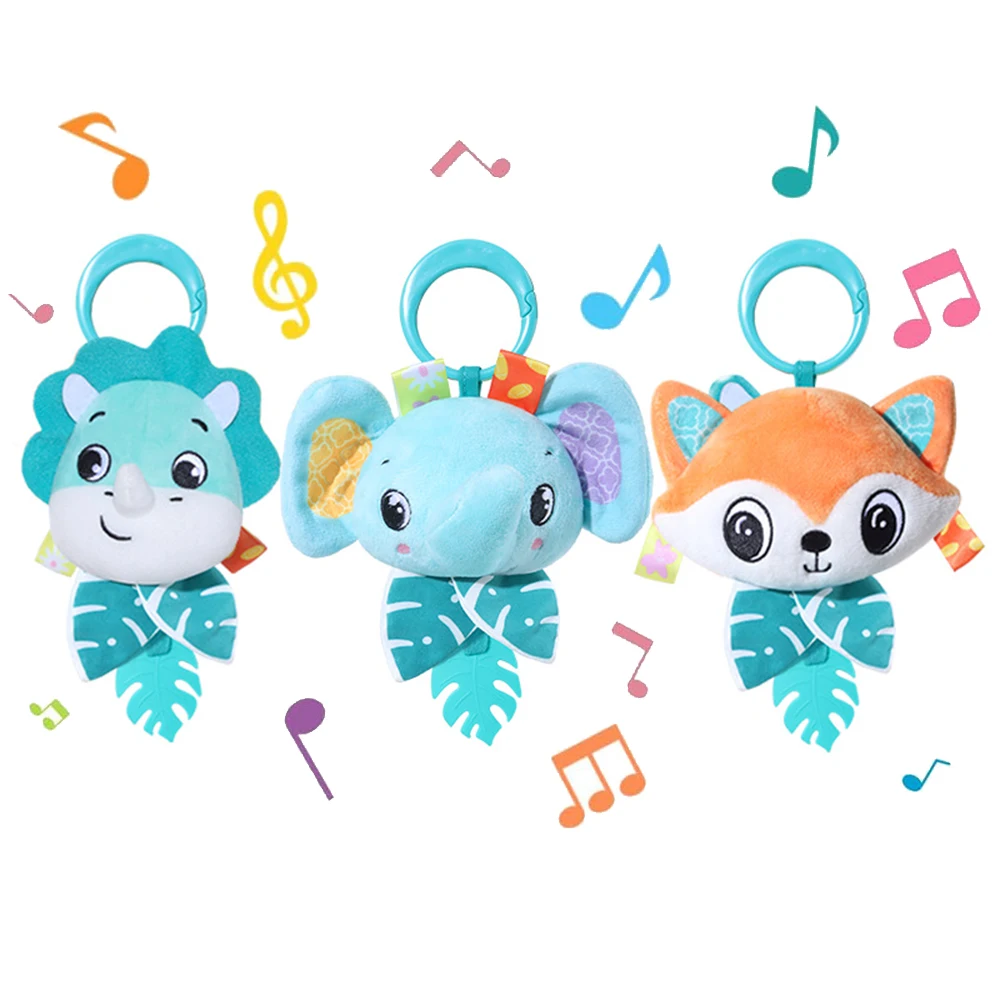 赤ちゃんのおもちゃ漫画動物ぬいぐるみぶら下げガラガラおもちゃベビーベッドベビーベッドカーシート旅行ベビーカーソフトぬいぐるみ風鈴ギフト