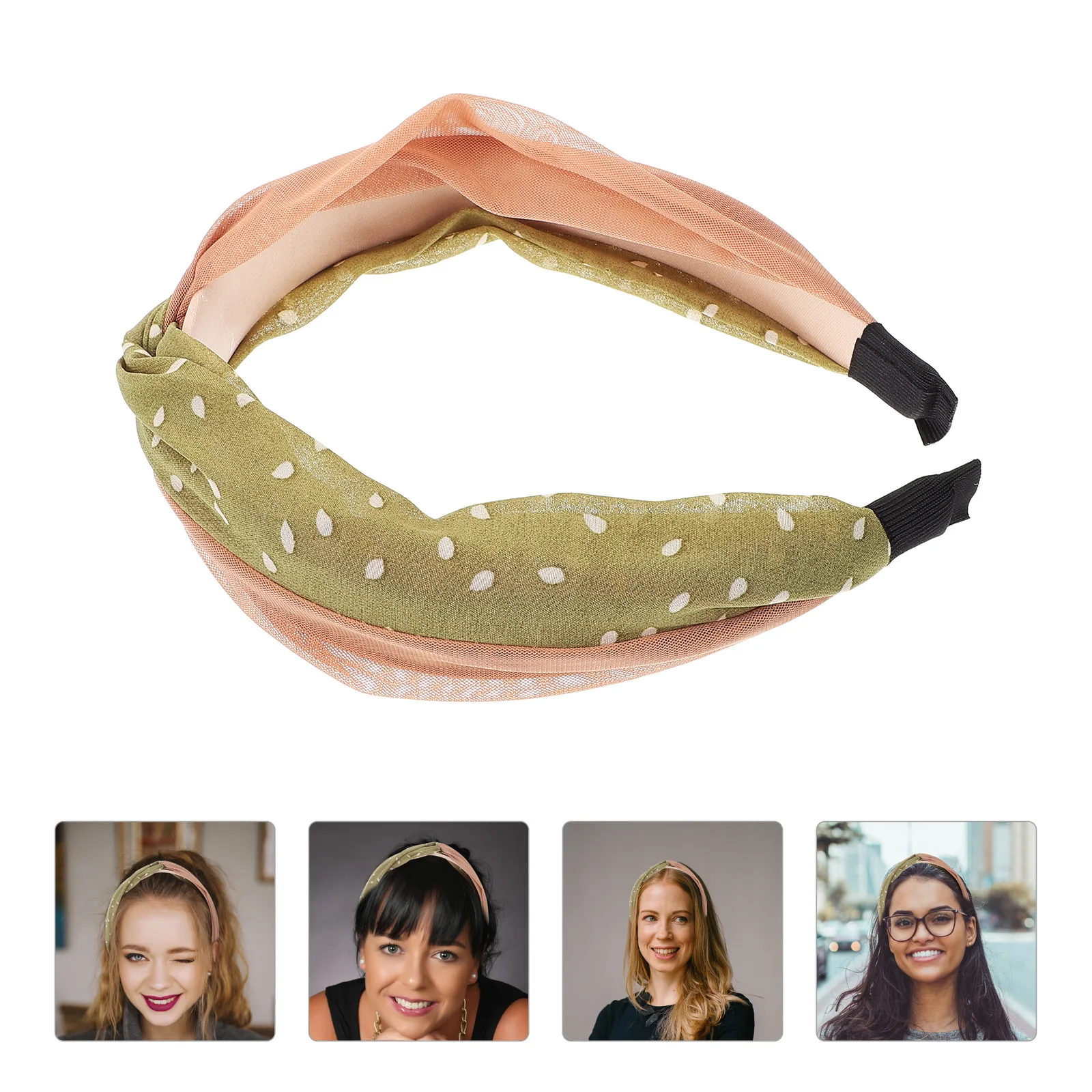 

Dot Women Fabric Hoop Non Slip Hair Bands Lightweight Comfortable Party Daily Fabric Headband Wear Accessories