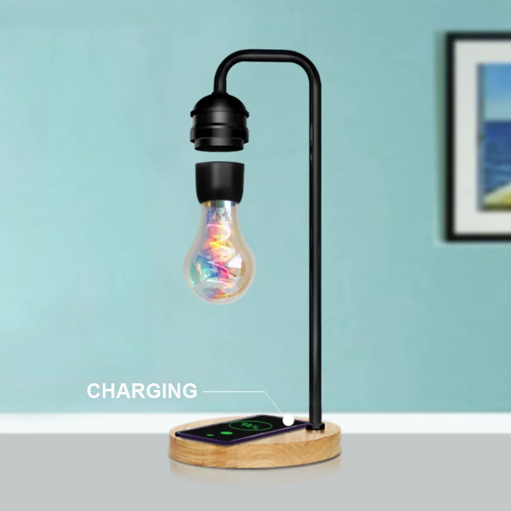 

Wireless Charging Magnetic Levitation Bulb Bedroom Night Light Practical Wireless Transmission Technology Creative Table Lamp