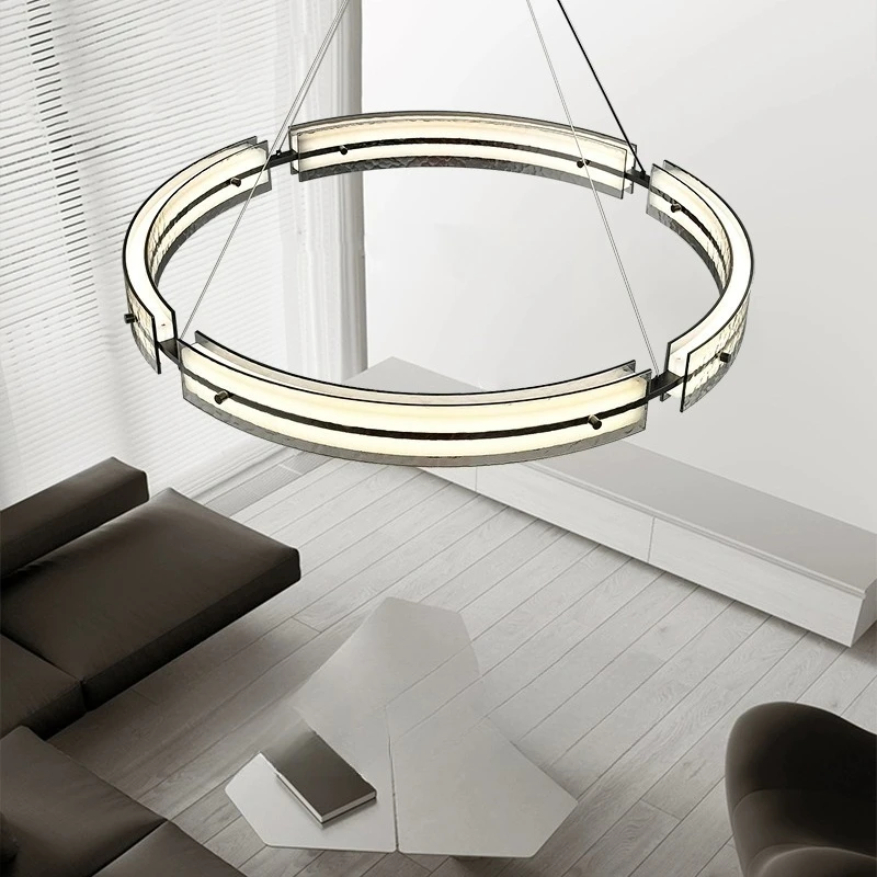 

Italian minimalist living room modern minimalist Nordic high-end light luxury atmospheric glass dining room bedroom round lamp