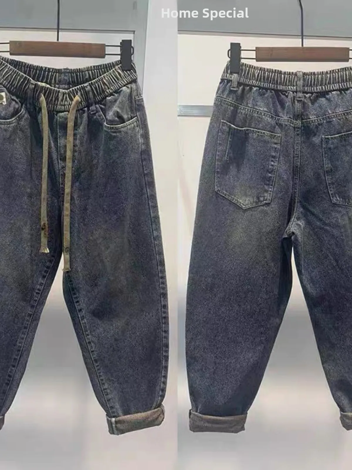 

Свободный крой, мужские джинсы большого размера, джинсовые брюки Harlan Sle, молодежные модные прямые брюки, весна-лето, новое поступление