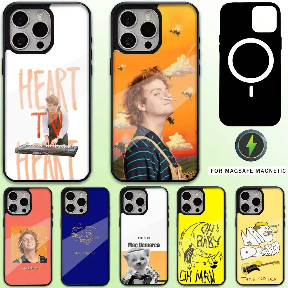 

Singer M-Mac DeMarcoS Phone Case For iPhone17,16,15,14,13,12,11 Plus,Pro Max Magnetic For Magsafe Wireless Charging