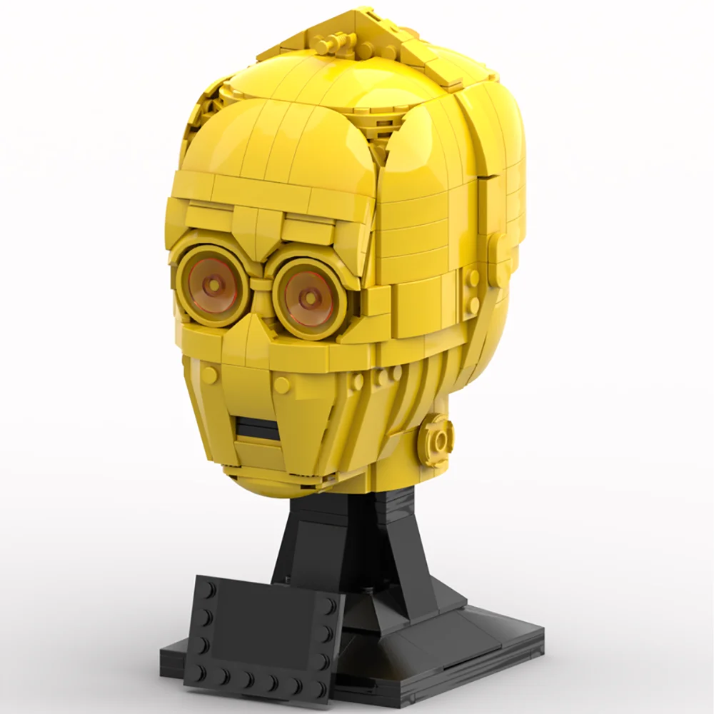 

Строительные блоки MOC Space Battle Helmet Series C-3PO megafigure, креативные сборные игрушки «сделай сам», подарок для детей