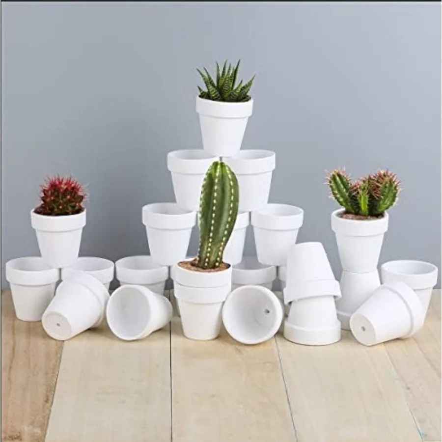 

24pcs Small Mini Clay Pots 2.5'' Terracotta Pot Clay Ceramic Pottery Planter Cactus Flower Terra Cotta Pots Succulents Nursery