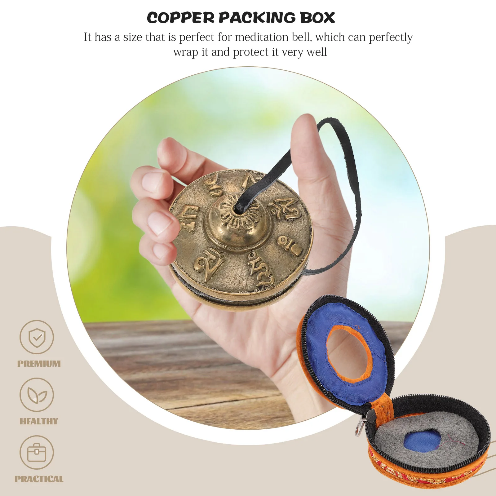 

Nepal Handmade Meditation Bell Case Durable Storage Bag Fits Cymbals Bell Random Color Protects During Travel Practice