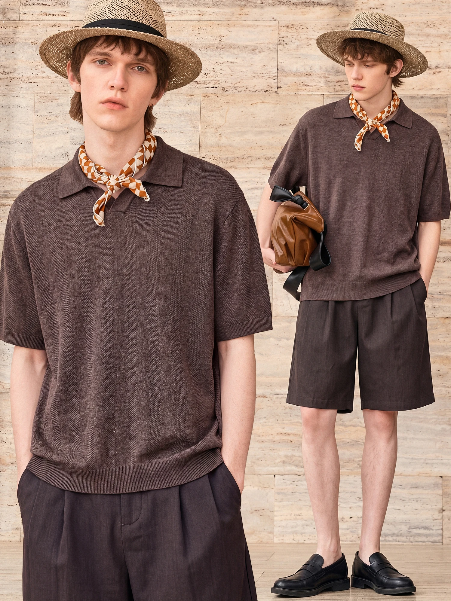 Men's Short Sleeve  Shirt Standard Fit Linen Blend Summer Base Layer Shirt Seagull Collar Texture Design Regency Style