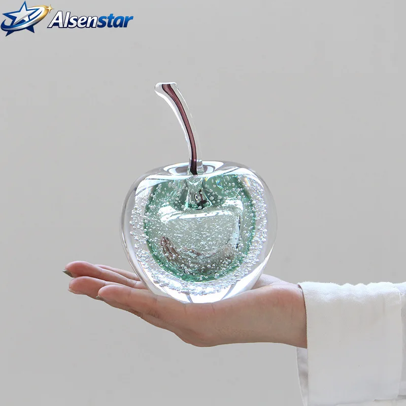 Apple Glass Jewelry Transparent Pear Decoration Doll Home Decoration Glass Crafts Crystal