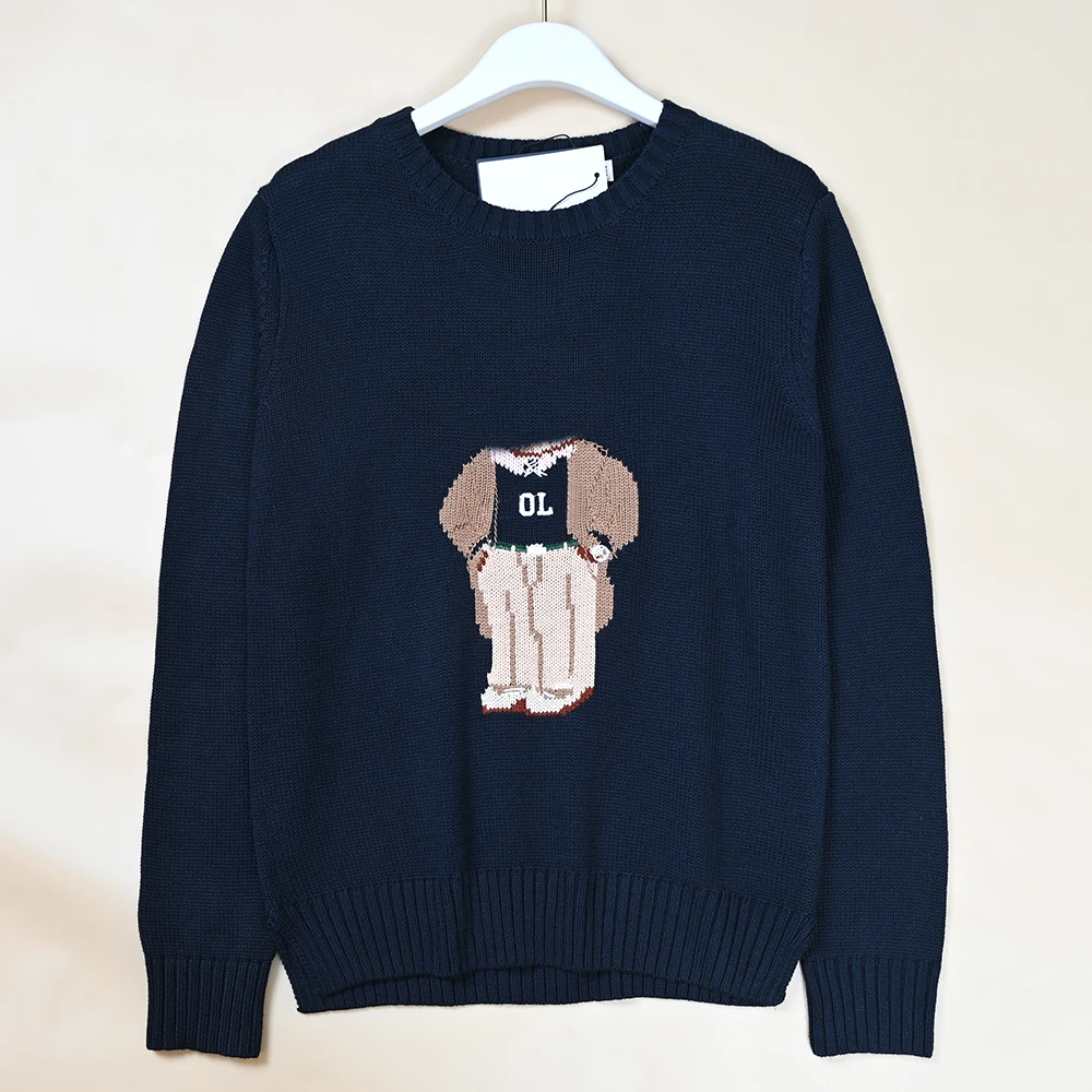 

Женский вязаный хлопковый свитер Long Sve round Ne с мультяшным узором, весна-осень, новый повседневный удобный онлайн-эксклюзив...