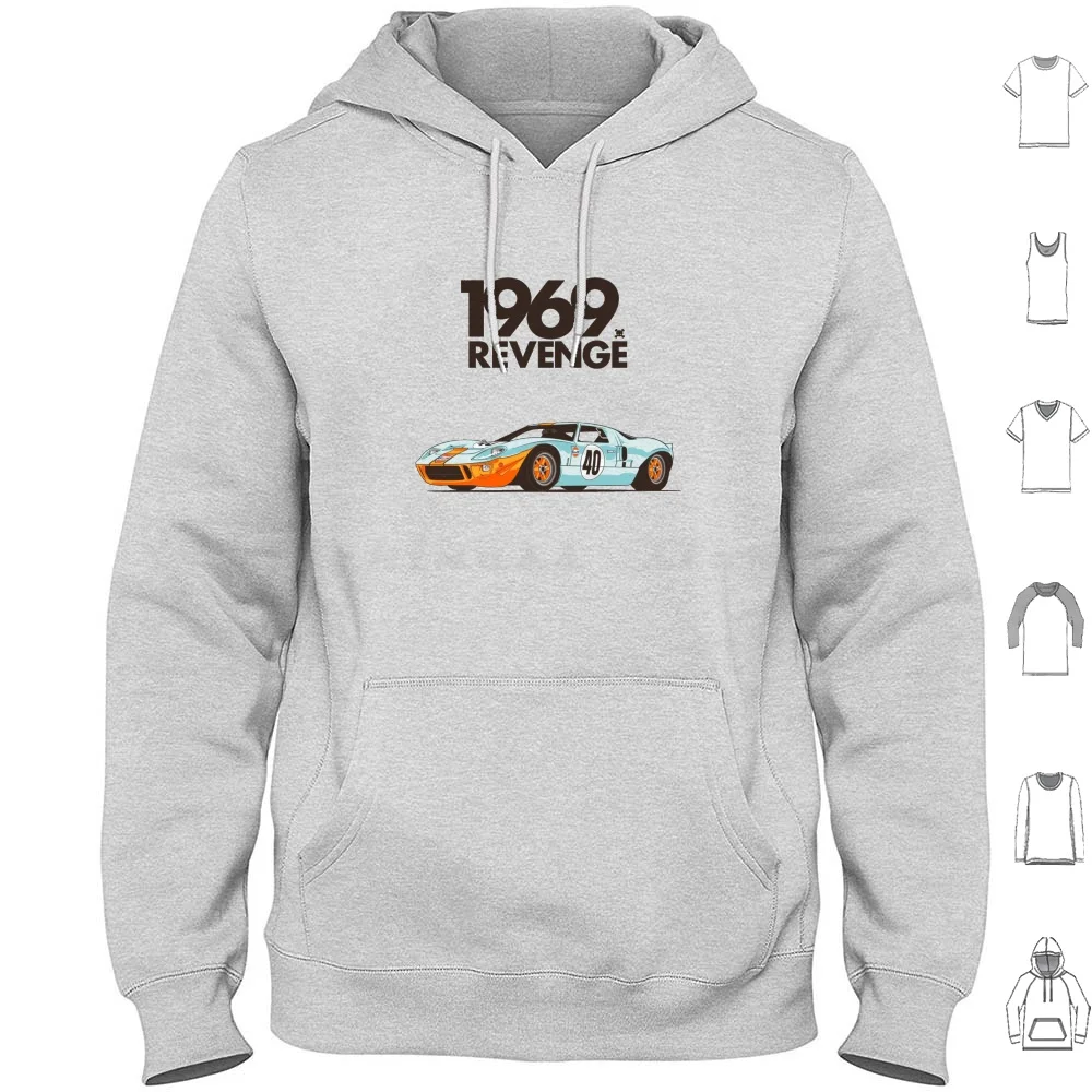 The Revenge Of 1969 Hoodies Long Sleeve Race Speed Automotive Car V8 Engine American Race 1969 Engine Classic Car