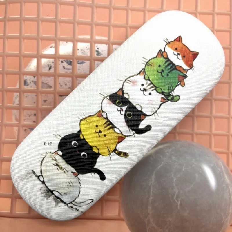 Cute Round-Headed Cat-Themed Contact Glasses Case Stylish and Convenient for Storing Prescription Sunglasses Glasses Storage Box