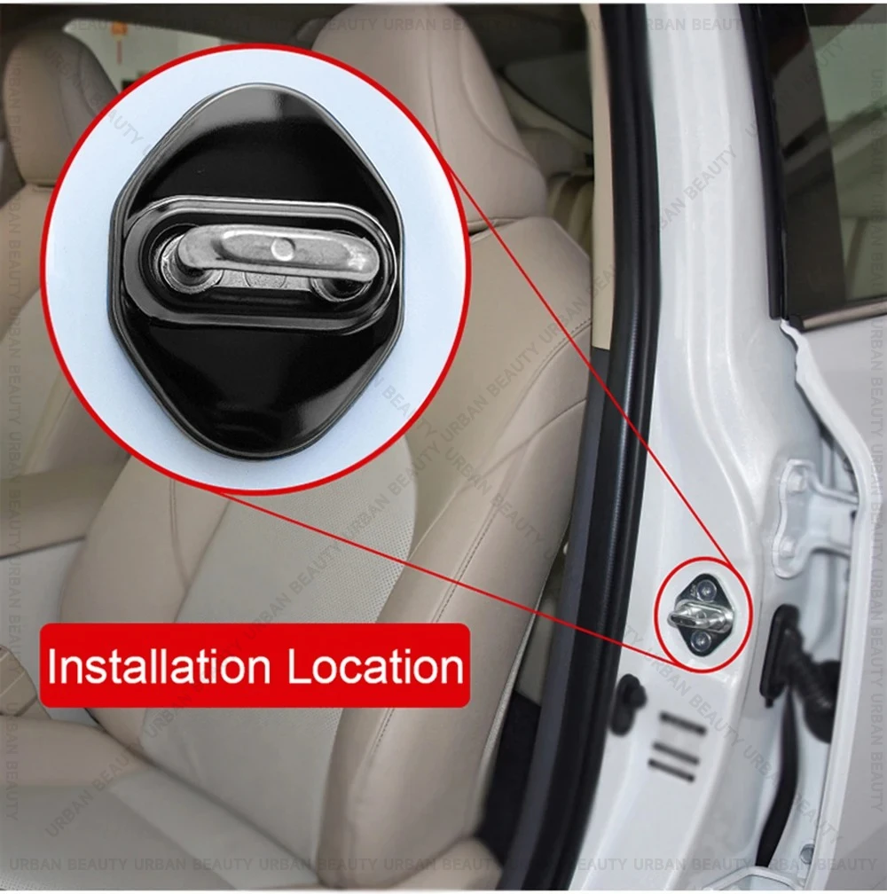 4PCS Custom Fit Car Door Lock Buckle Protection Covers for Toyota Sienta 2011-2026 Hybrid Anti-rust Waterproof Auto Accessories