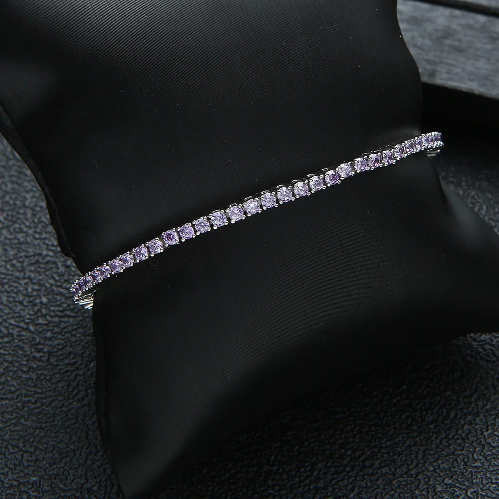 Luxurious AAA Zircon Elements Hemp Rope 2mm Crystal Bracelet White Gold-Color For WomenTedding Jewelry S0478