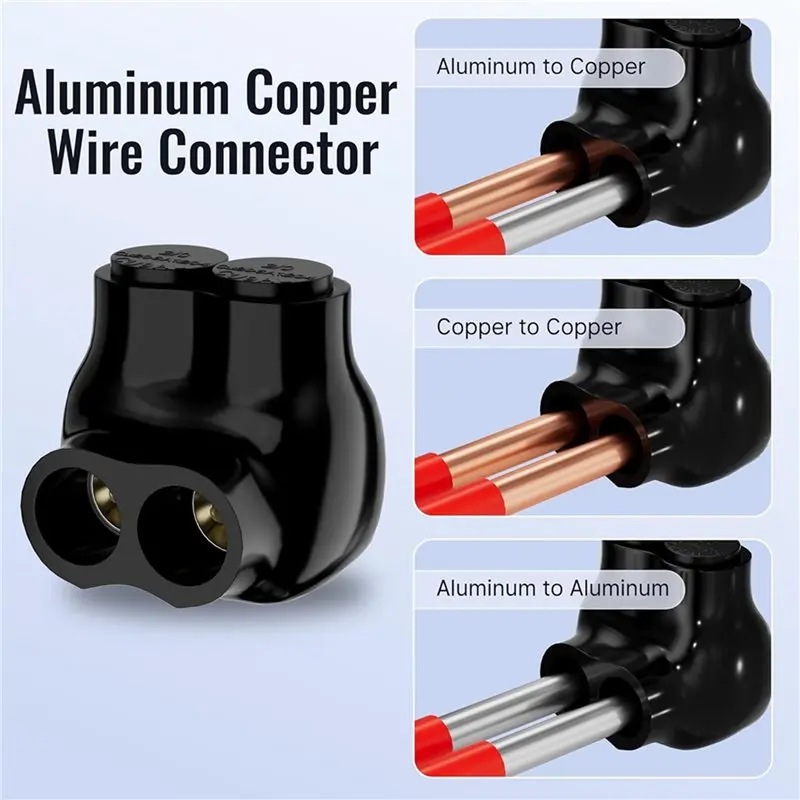 Y01A 3X Insulated Connector 2 Port Multi Tap Connector 2/0-6 AWG Single-Sided Entry Wire Connectors Slotted Hex
