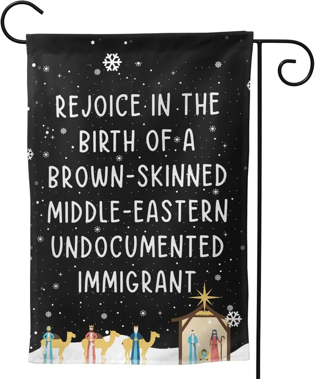 Rejoice In The Birth Of A Brown Skinned Middle Garden Flag Decor Christmas Christmas Nativity Double Sided Small Decor Jesus LLG