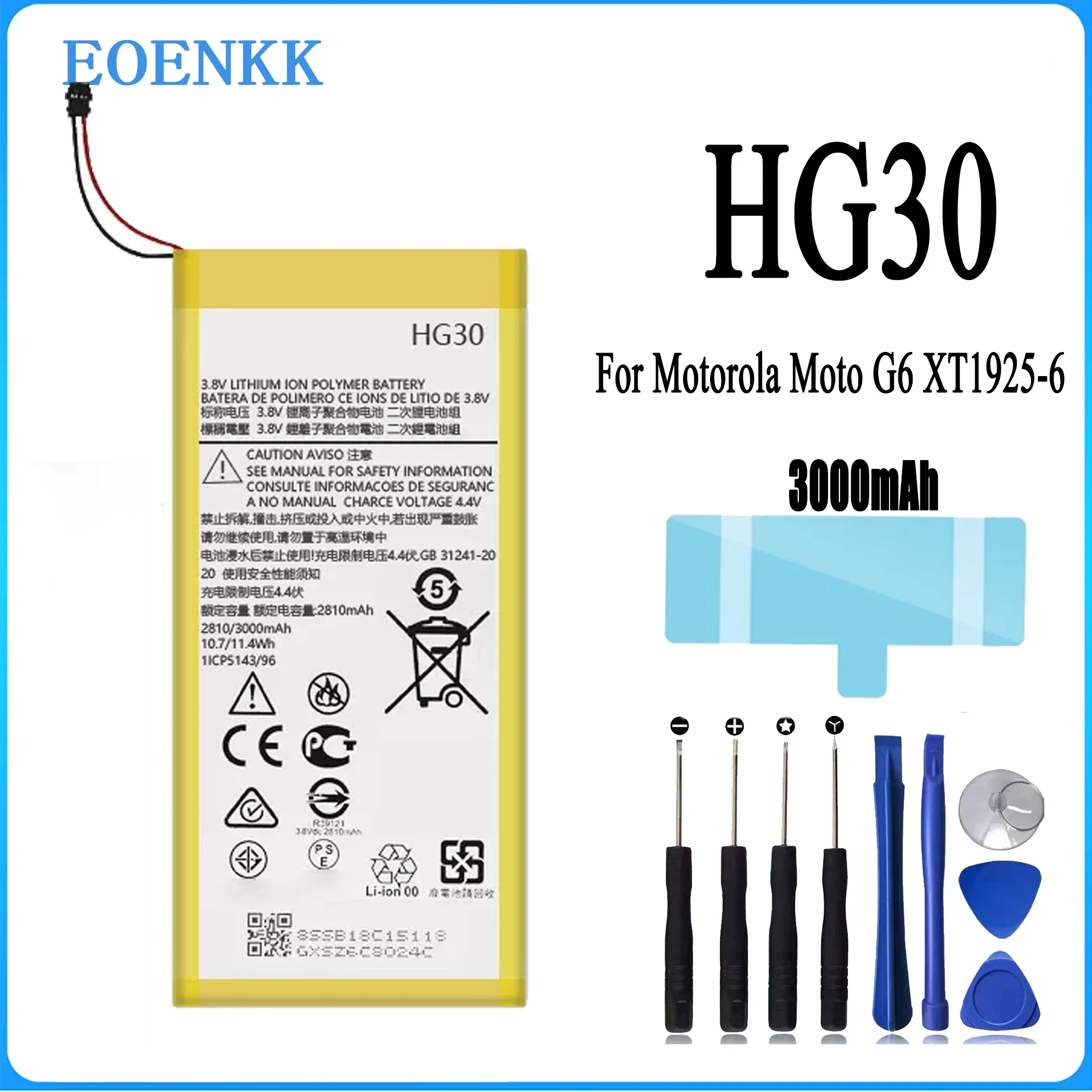 HG30 Battery For Motorola Moto G6 XT1925-6 Battery Replacement Repair Part Original Capacity Mobile Phone Batteries Bateria