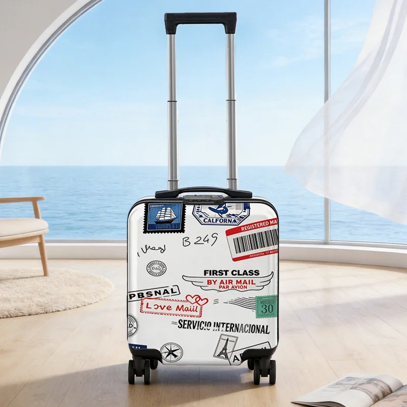lightweight-portable-cute-cartoon-luggage-14-inch-boarding-box-thickened-travel-suitcase-children's-trolley-box-durable-abs-pc